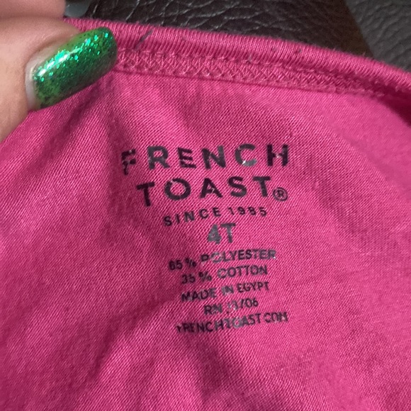 French toast size 4t girl, show pink with hearts and print that says fancy - Picture 3 of 3